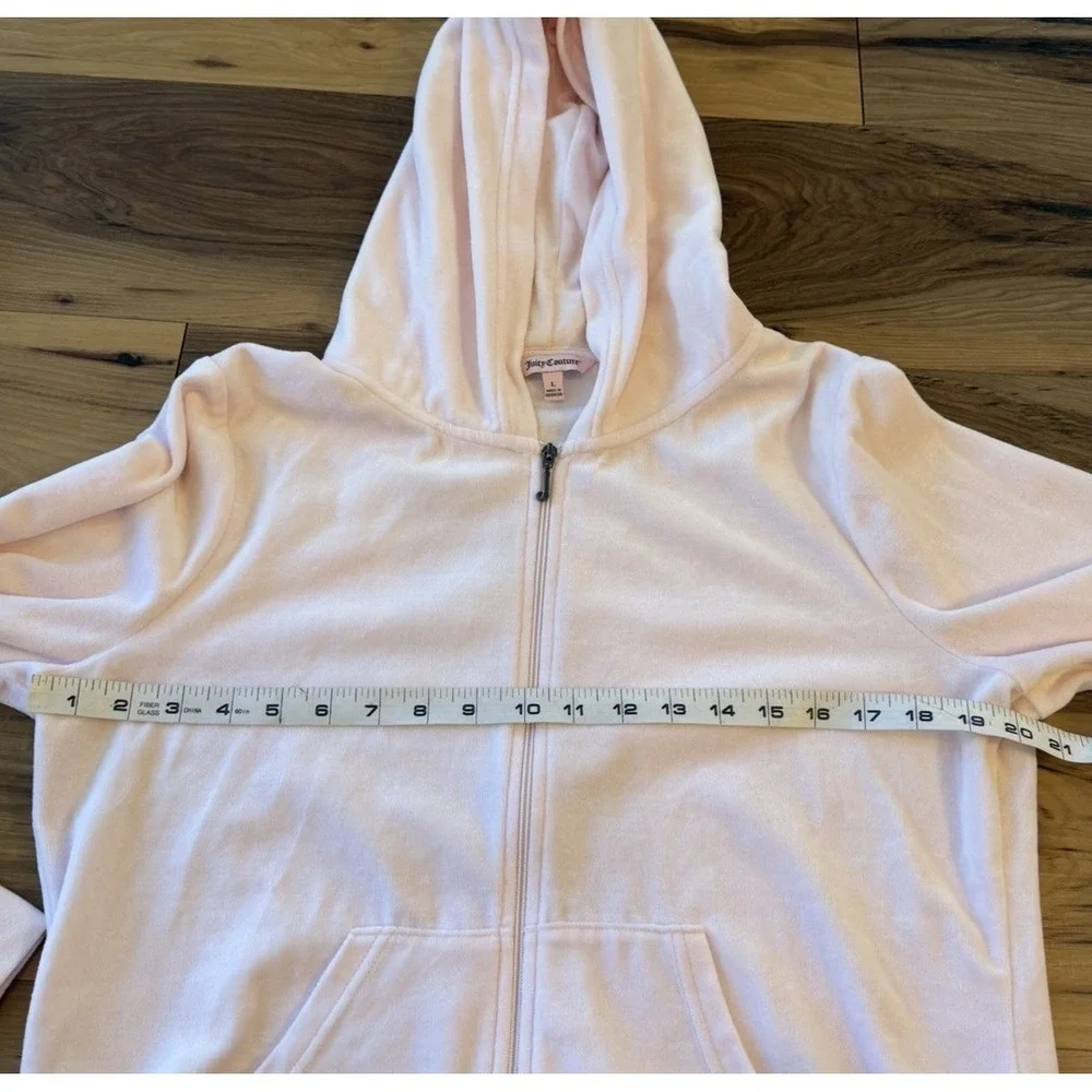 Juicy Couture Rhinestone Sequin Studded Tracksuit Set Pink Hoodie L Blue Pants M